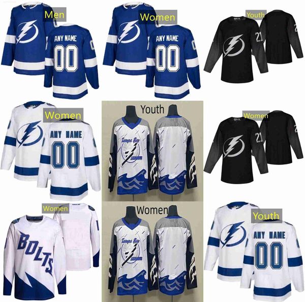 tampa bay hockey lightning jerseys 86 nikita kucherov 21 brayden point 91 steven stamkos 38 brandon hagel 17 alex killorn 98 mikhail sergach, Black;red
